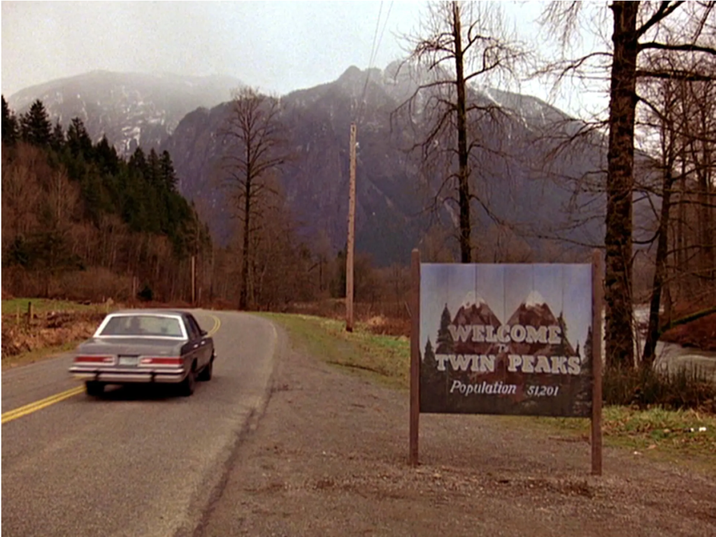 Picture of the opening credits of the Twin Peaks TV show